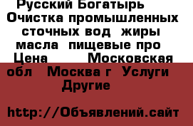 Русский Богатырь № 5– Очистка промышленных сточных вод (жиры, масла, пищевые про › Цена ­ 10 - Московская обл., Москва г. Услуги » Другие   